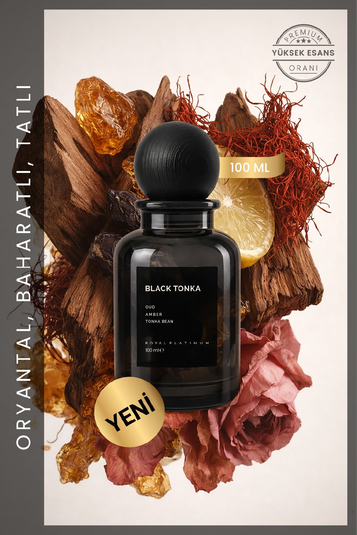 Black Tonka Unisex EXTRAIT DE PARFUM 100 ML Ud - Amber - Tonka Fasulyesi | Oryantal Seri
