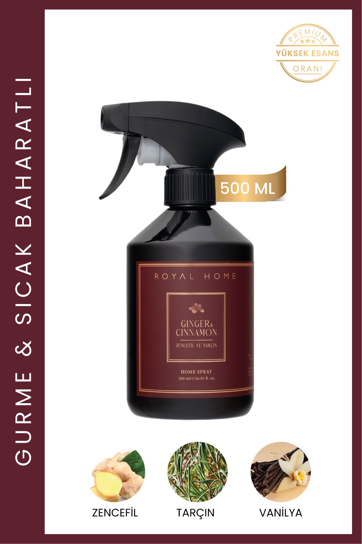 Cinnamon & Ginger Oda Spreyi 500 ML | Oryantal Seri