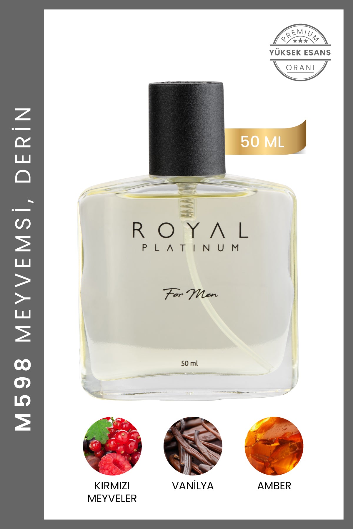 M598 Erkek Parfüm EDP 50 ML | Meyveli Seri