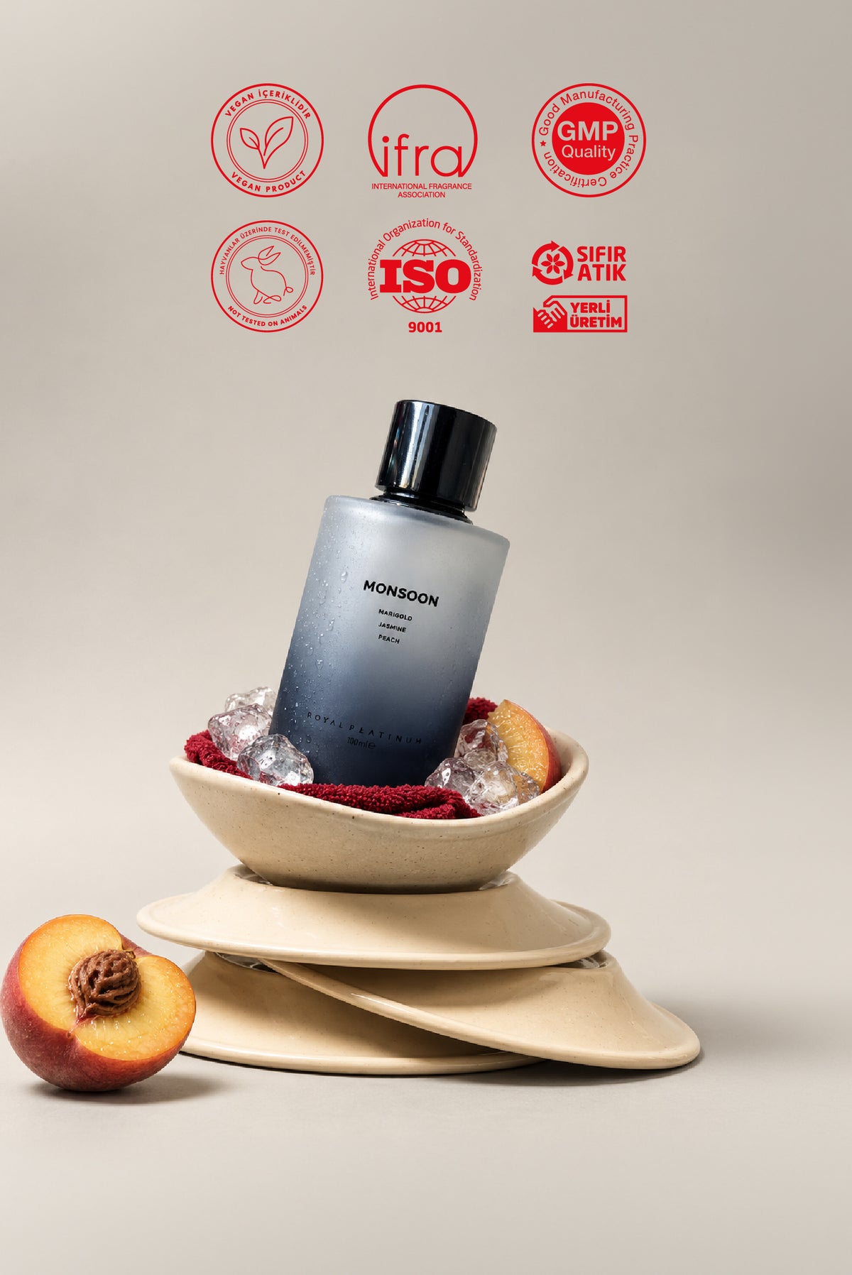 Monsoon Unisex EXTRAIT DE PARFUM 100 ML Şeftali - Kadife Çiçeği - Yasemin | Meyveli Seri