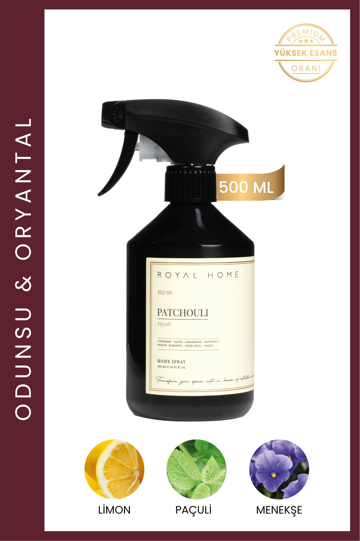 Patchouli Oda Spreyi 500 ML | Odunsu Seri