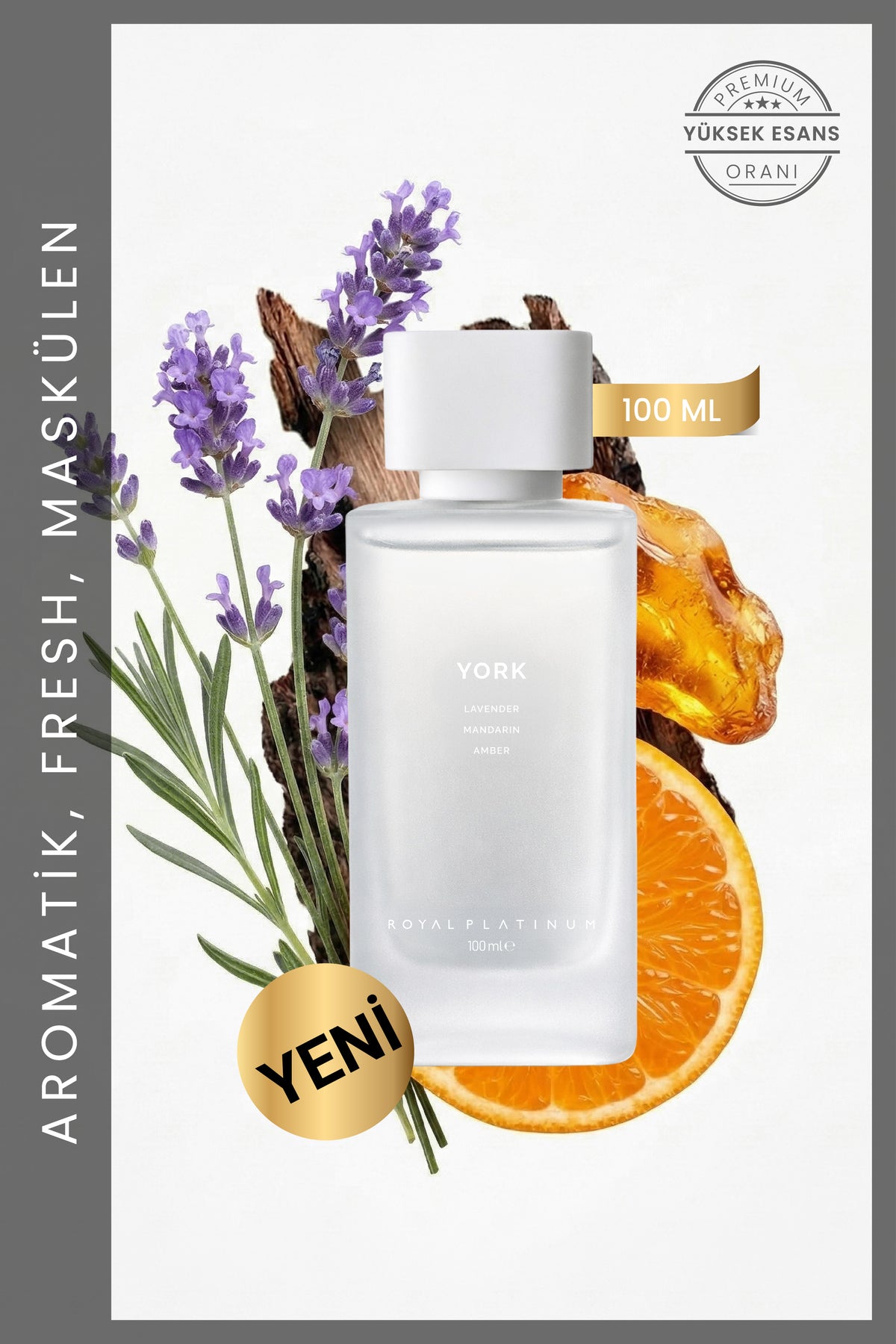 York Erkek EXTRAIT DE PARFUM 100 ML Lavanta - Mandalina - Amber | Ferah Seri