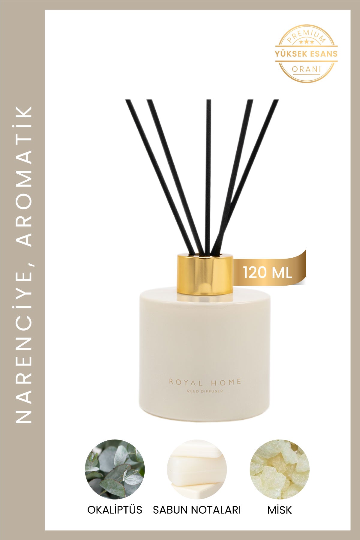 Beyaz Sabun Çubuklu Oda Kokusu 120 ML | Ferah Seri