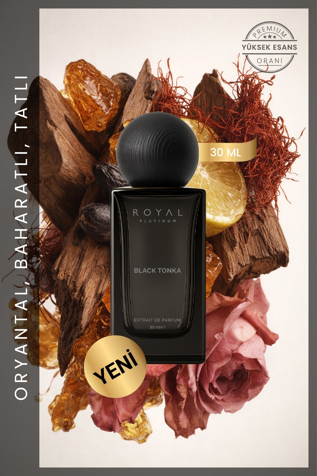 Black Tonka Unisex EXTRAIT DE PARFUM 30 ML Ud - Amber - Tonka Fasulyesi | Oryantal Seri