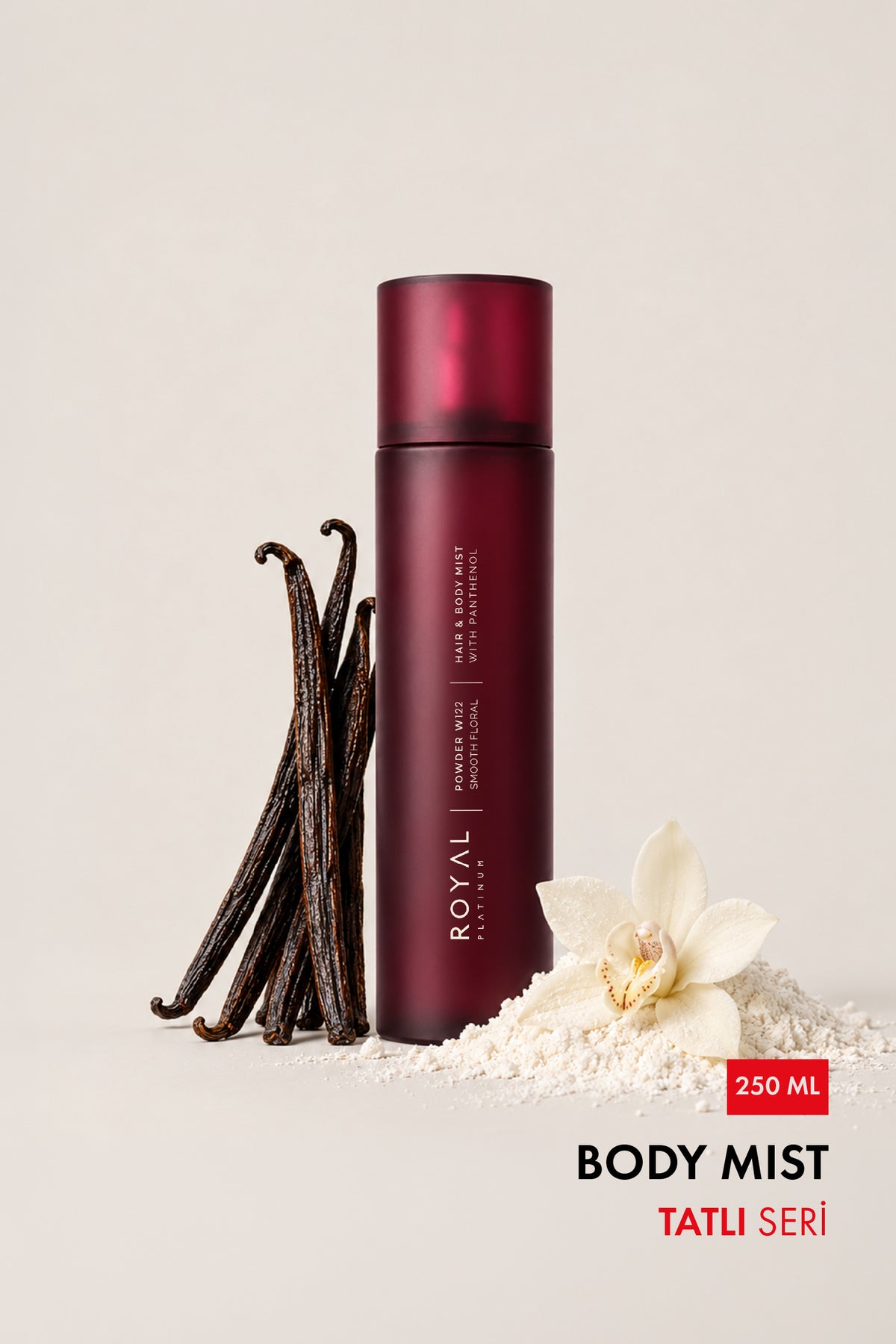 Body Mist W122 Powder (Vücut ve Saç Spreyi) EDP 250 ML | Vanilya Serisi