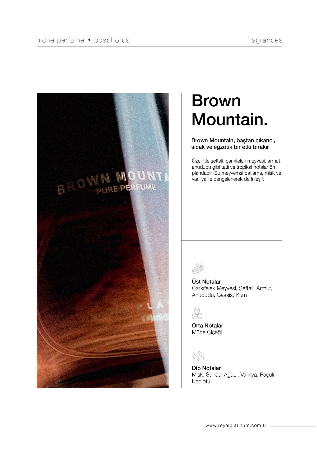 Brown Mountain Unisex EXTRAIT DE PARFUM 30 ML Çarkıfelek - Şeftali - Armut | Meyveli Seri
