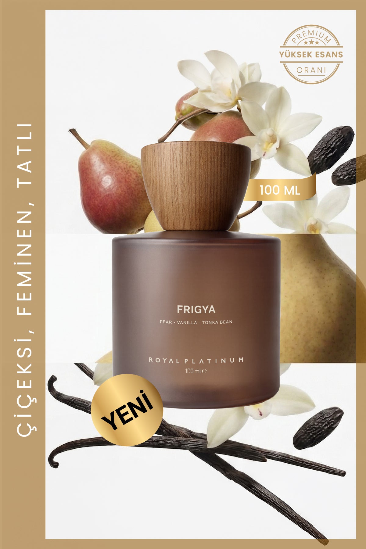 Frigya Kadın EXTRAIT DE PARFUM 100 ML Vanilya - Armut - Tonka Fasulyesi | Tatlı Seri
