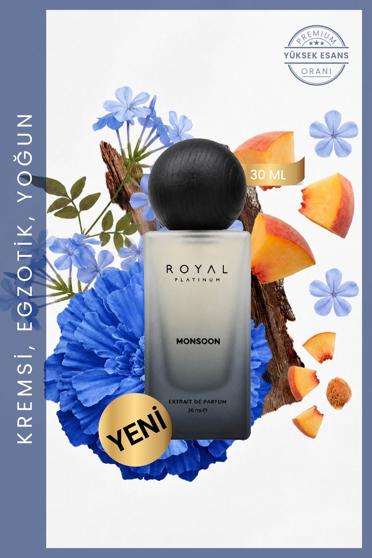 Monsoon Unisex EXTRAIT DE PARFUM 30 ML Şeftali - Kadife Çiçeği - Yasemin | Meyveli Seri
