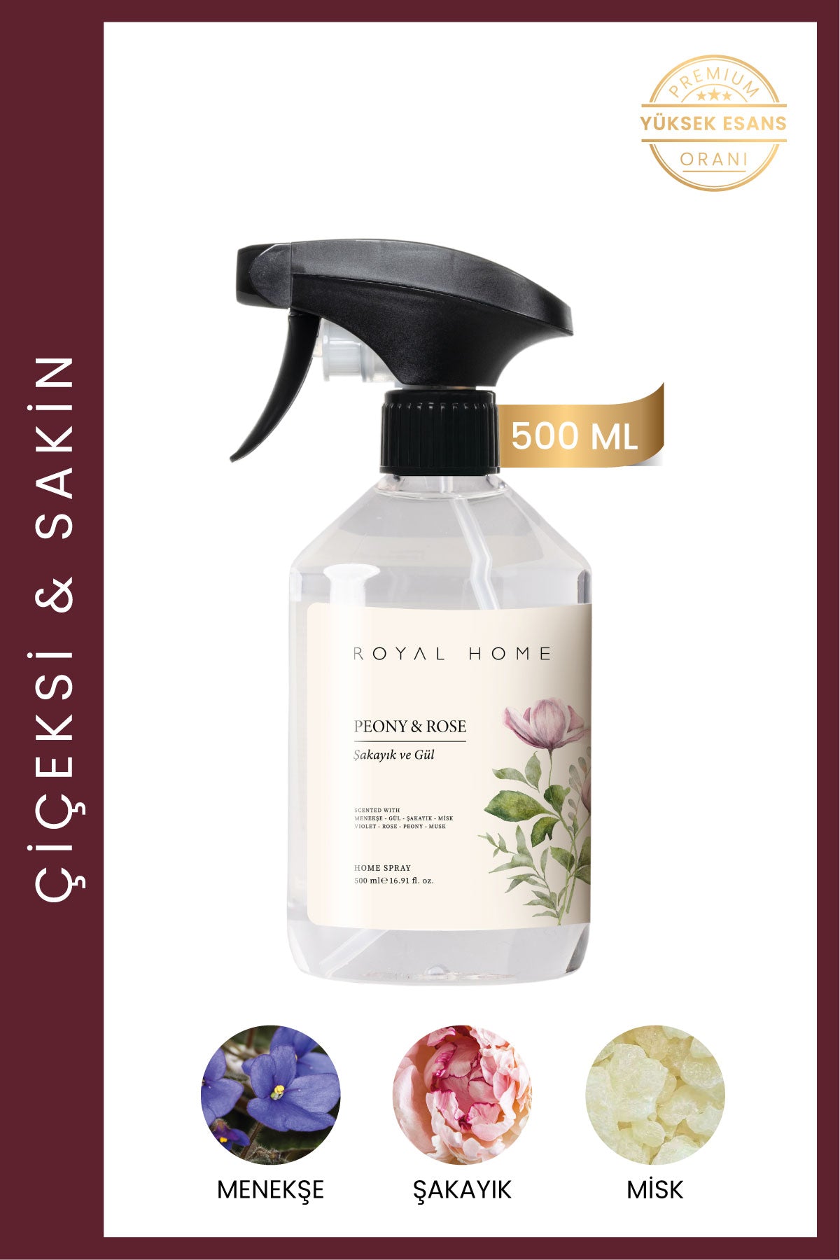 Peony & Rose Oda Spreyi 500 ML | Çiçeksi Seri