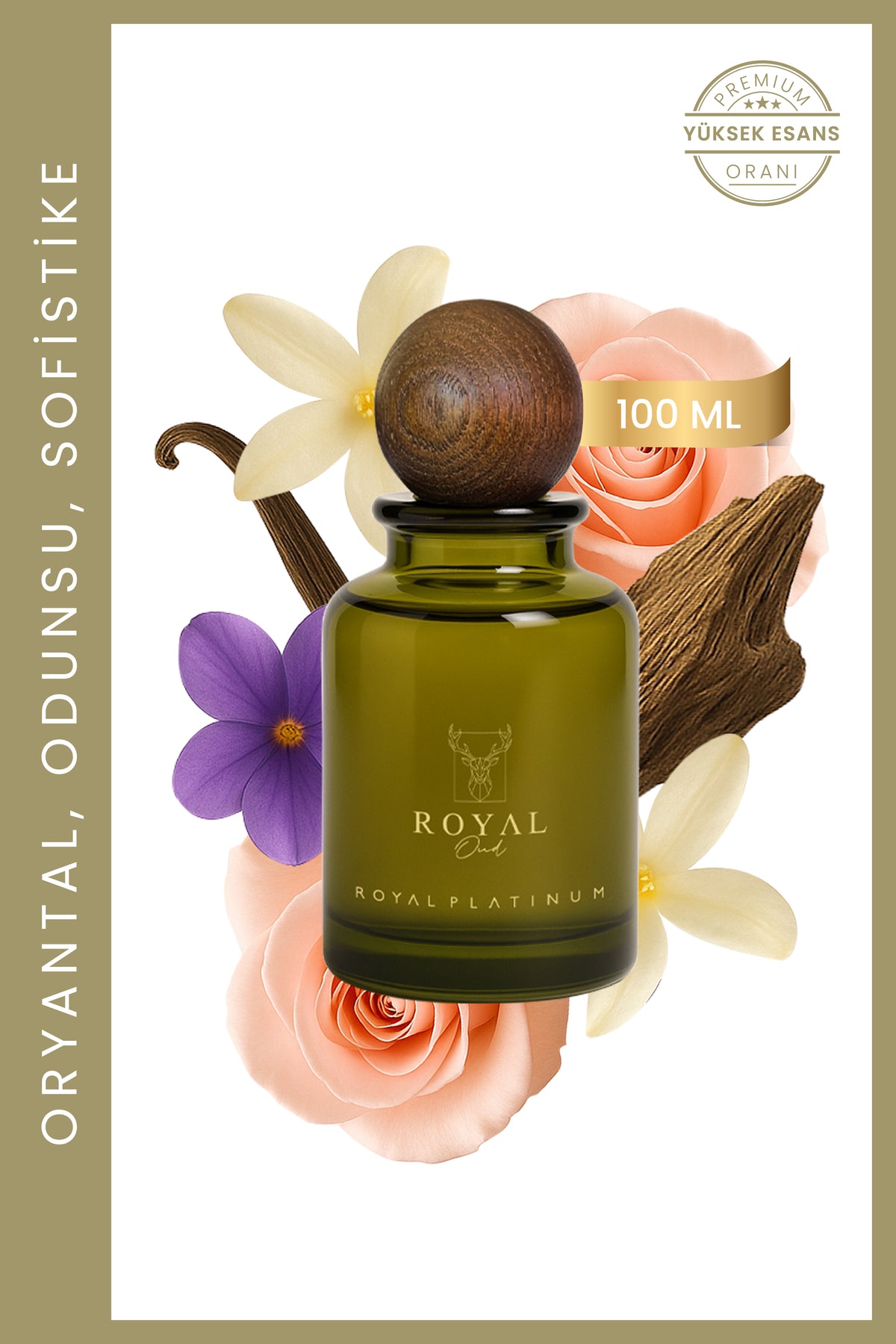 Royal Oud Unisex EXTRAIT DE PARFUM 100 ML Gül - Şakayık - Ud | Oryantal Seri
