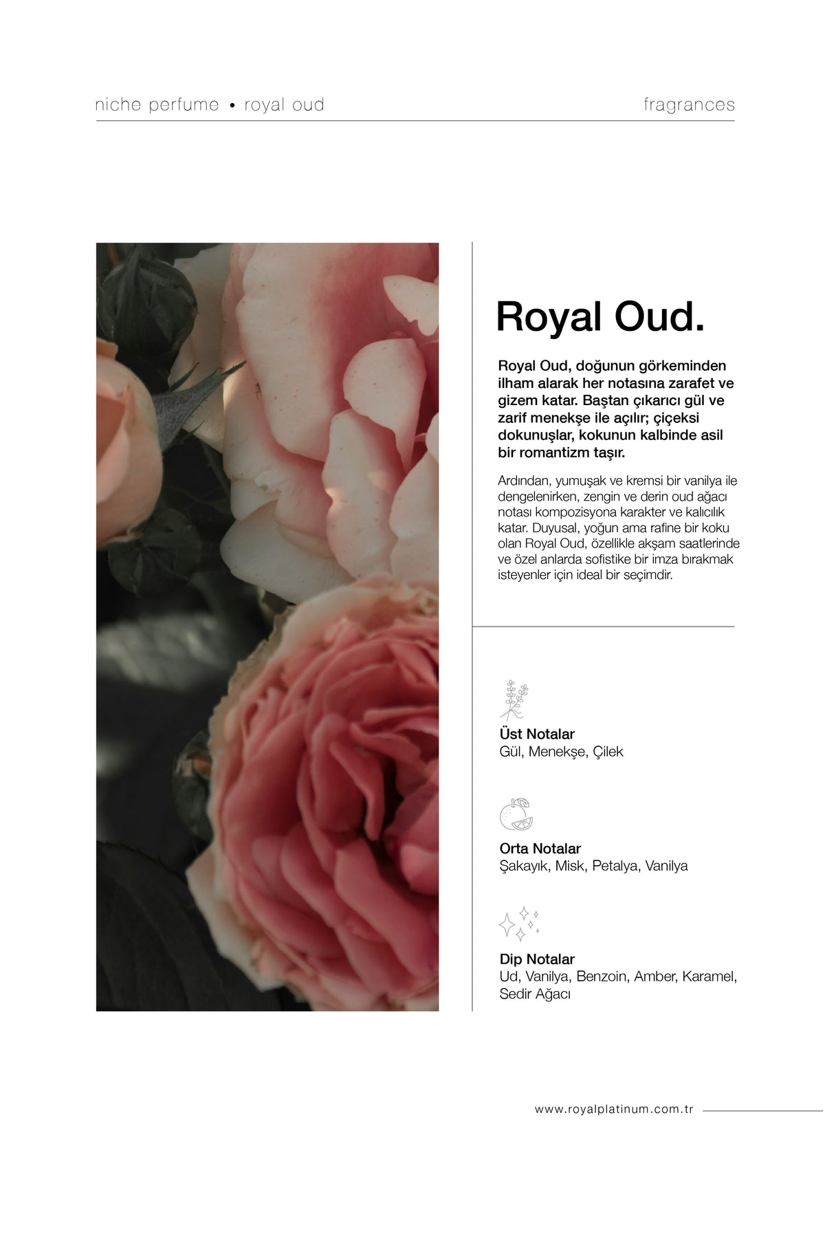 Royal Oud Unisex EXTRAIT DE PARFUM 30 ML Gül - Şakayık - Ud | Oryantal Seri