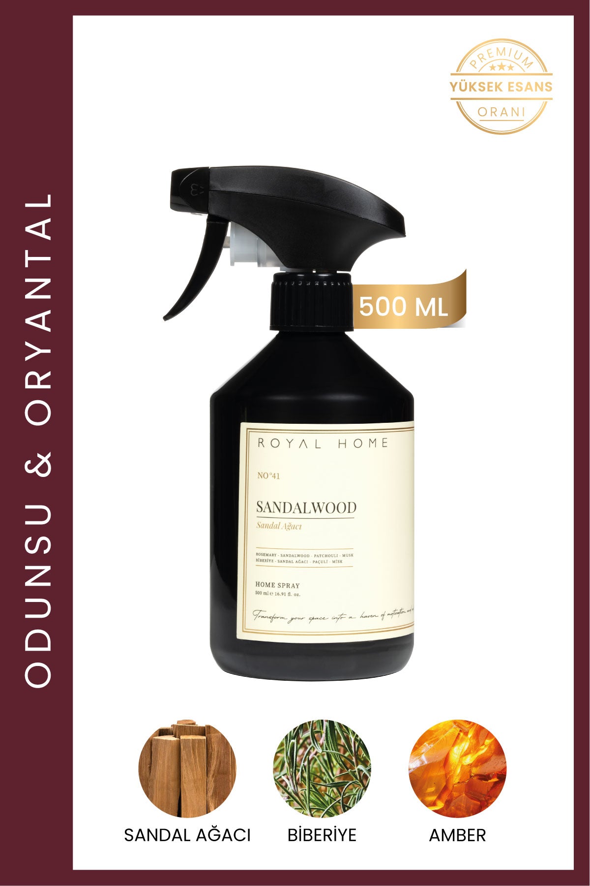 Sandal Wood Oda Spreyi 500 ML | Odunsu Seri
