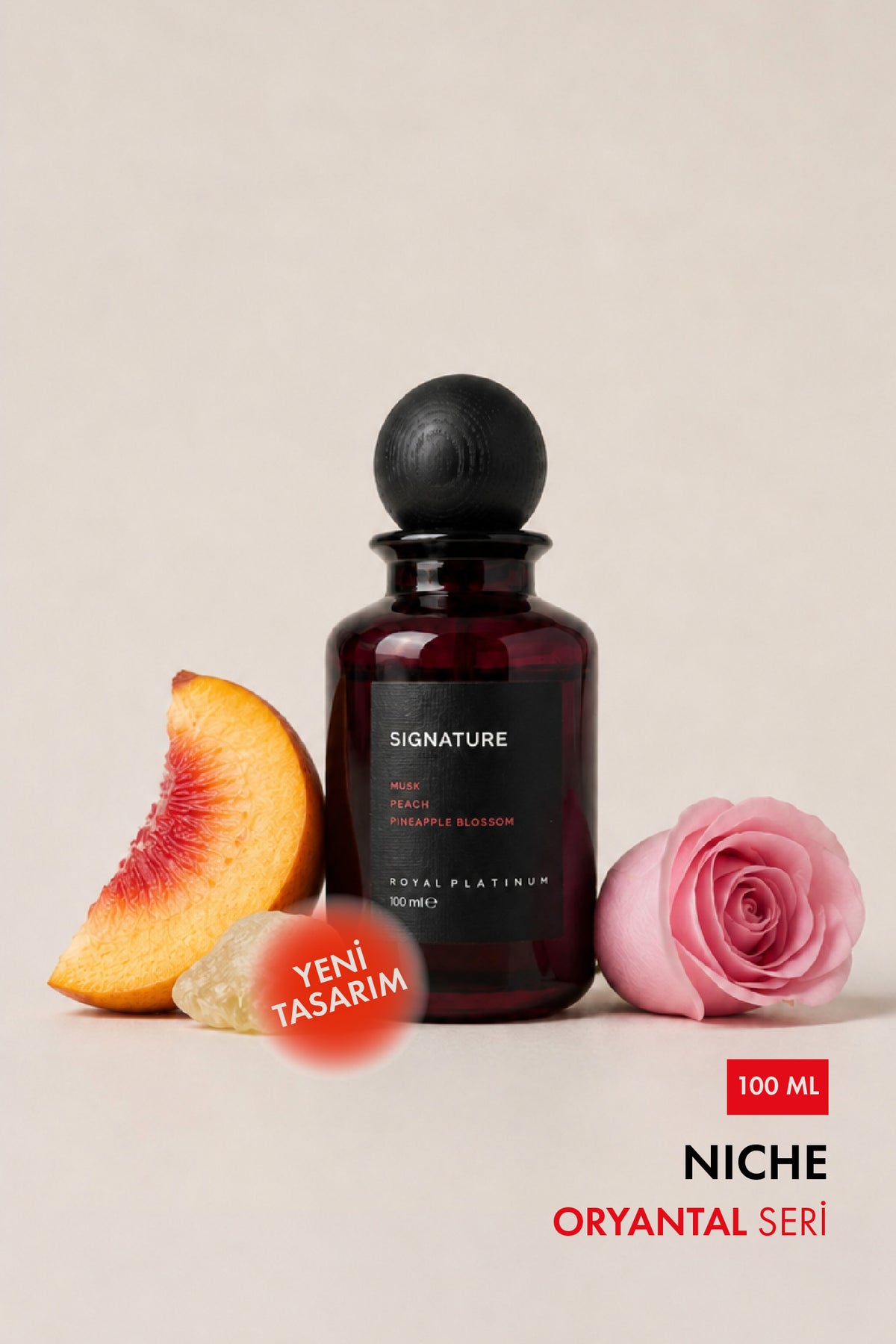 Signature Unisex EXTRAIT DE PARFUM 100 ML Şeftali - Gül - Ananas | Oryantal Seri