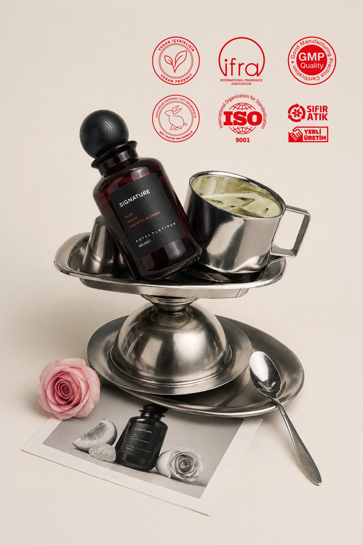 Signature Unisex EXTRAIT DE PARFUM 100 ML Şeftali - Gül - Ananas | Oryantal Seri