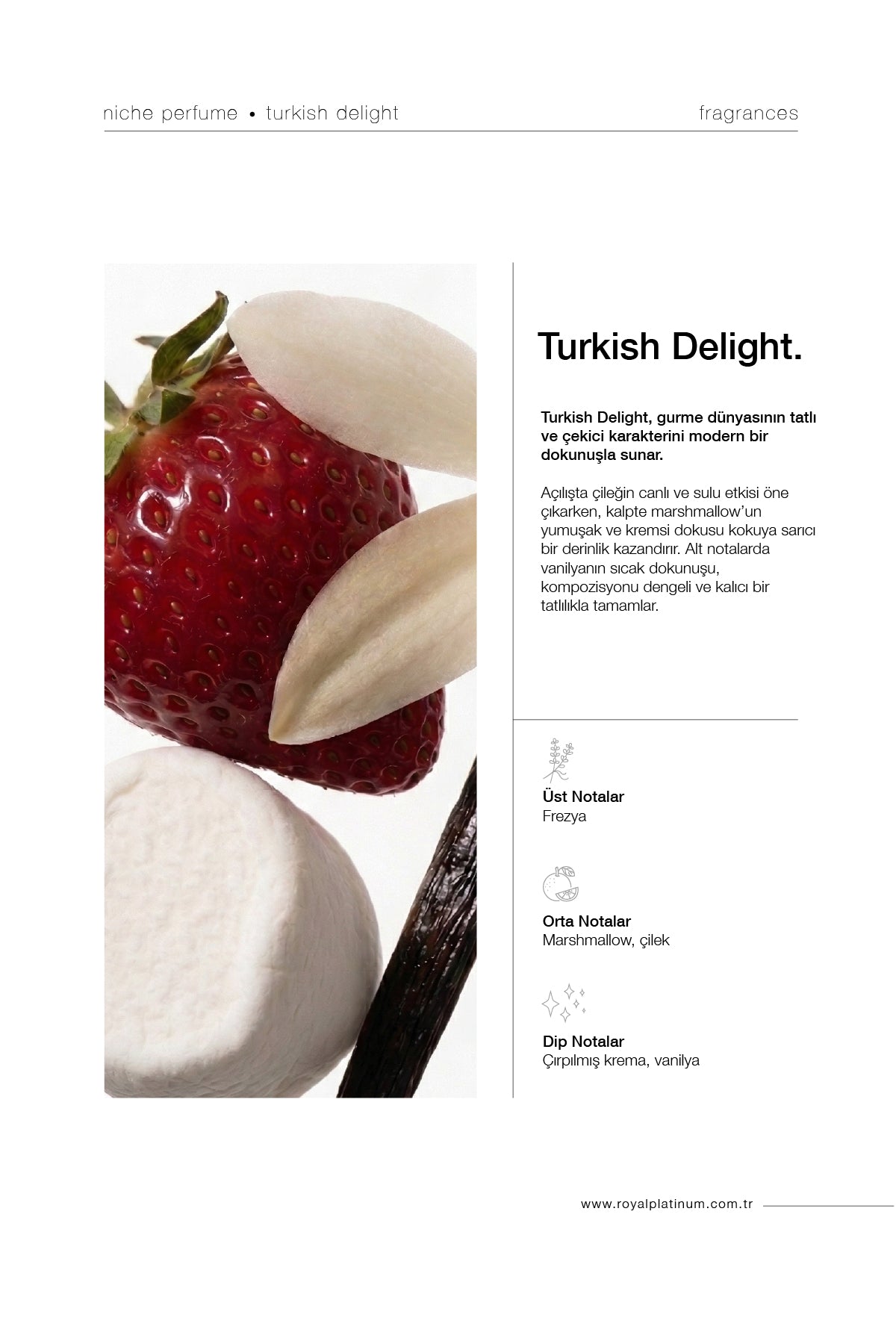Turkish Delight Kadın EXTRAIT DE PARFUM 100 ML Marşmelov - Çilek - Vanilya | Tatlı Seri