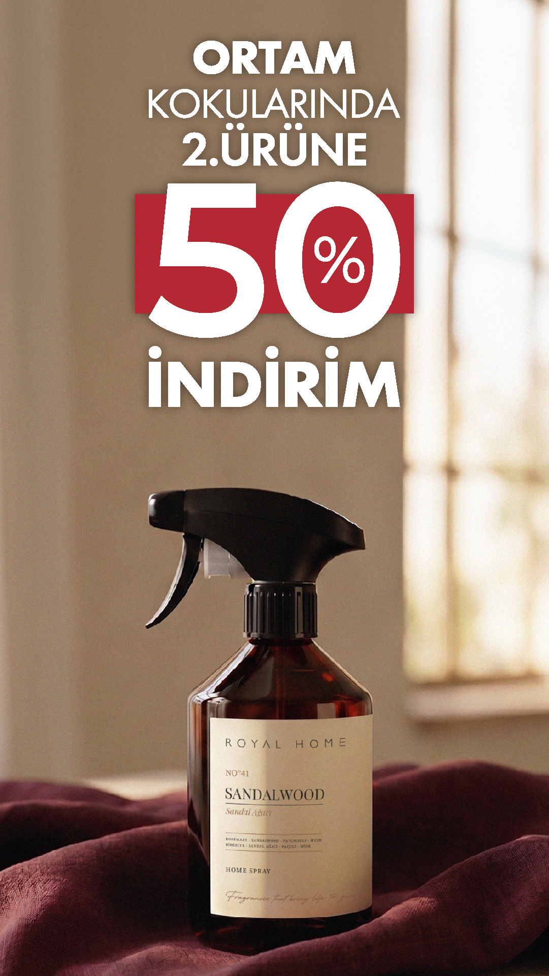 Home grubu ürünlerinde ikinci ürün %50 indirimli